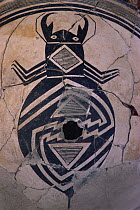 Mimbres bowl detail of beetle 900-1150 AD, museum, Taos Pueblo, New Mexico, USA 1990