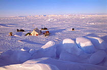 Inuit camp on spring sea ice, Admiralty Inlet, Baffin Island, Canadian Arctic, NW Territories