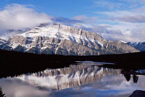 Mount Rundle reflected in Two Jacks Lake, Banff National Park, Alberta, Canada