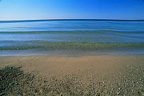 Calm lapping water at Lake Michigan shoreline, Rock Island State Park, Door County, Wisconsin, USA