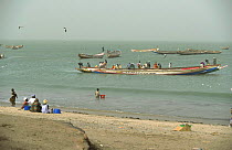 Traditional coastal fishing boats, Tanji village, Gambia