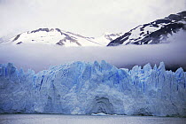 Perito Moreno glacier with low cloud, near Calafate, Patagonia, Southern Argentina