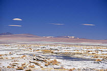 Lago Celeste landscape at altiplano high plateau, Bolivia, South America