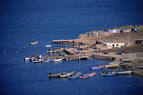 Coastal fishing village, Laguna Grande, Paracas NP, Peru, South America