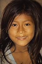 Quichua indian girl portrait, Napo River, Ecuadorian Amazon, South America