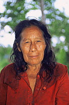 Zaparo indian woman, only 24 Zaporas left, Llanchamacocha, Ecuadorian Amazon, South America