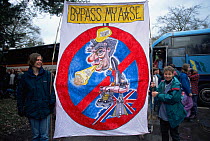 Newbury Bypass protest rally, Berkshire, UK. Feb 1996