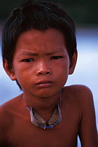Bajau boy portrait Malaysia. Nomadic tribe of fishermen, 2000