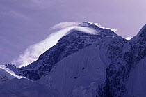 Lentincular banner clouds over summit of Mount Everest, Everest-Sagarmatha NP, Nepal
