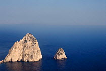 Limestone islands off the coast of Zakynthos, Greece