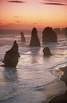 Twelve Apostles rock formations at sunset, Port Campbell NP, Victoria, Australia 1994
