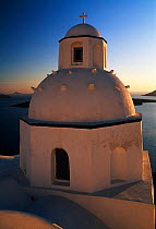 Orthodox Church in Fira, Santorini island (Thira), The Cyclades Greece Europe