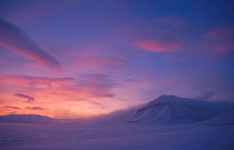 Sunset at Agardh, Spitsbergen, Norway