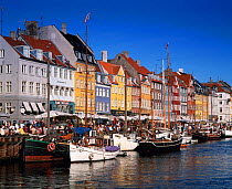 Nyhavn Waterfront District with cafes and restaurants Copenhagen, Denmark
