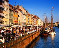 Nyhavn Waterfront District with cafes and restaurants Copenhagen, Denmark