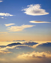 Y-8301 Cloud formations above mountain peaks, Yatsugatake, Nagano, Japan