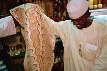 Python snake skin for sale in duty free shop, Lagos airport, Nigeria. 2002
