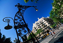 Abstract view of Gaudi's La Pedera Building, Barcelona, Catalunya, Spain