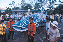 Whale shark model made of bamboo and rice sack material for whale shark festival in Donsol, a small fishing village in the Philippines 2002