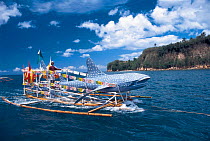 Model Whale shark made of bamboo and rice sack material for whale shark festival in Donsol, a small fishing village in the Philippines 2002