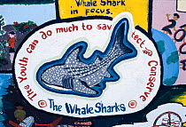 Conservation sign at Whale shark festival, Donsol, Philippines. 2002
