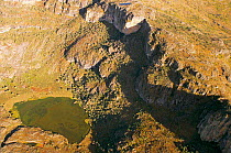 Aerial view of hot springs in the crater of Mount Elgon, West Kenya, 2002
