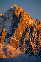 Aiguille Verte mountain peak from Le Brevent, Nr Chamonix, The Alps, France
