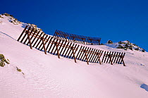 Avalanche barriers in Alps, Merribel ski resort, Trois vallees, France
