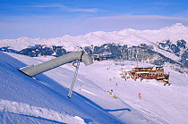 Device for setting off avalanches, Alps, Merribel ski resort, Trois vallees, France