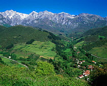 View towards Picos de Europa Mountains, Cantabria, Spain