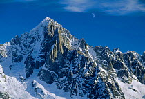 Mountain landscape with snow, Aiguille Verte from Le Brevent, nr Chamonix, Alps, France