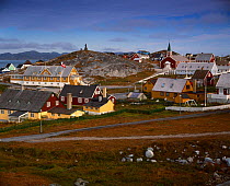 Our Saviours Church and Jonathon Petersen Memorial in Nuuk (Godthab) Greenland capital city