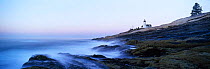 Panoramic view of Pemaquid Point Lighthouse, Maine, USA