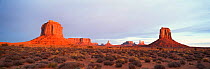 Panoramic view of The Mittens, Monument Valley Navajo Tribal Park, Arizona, USA