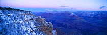 Panoramic view of South Rim with clearing winter storm, Grand Canyon NP, Arizona, USA