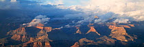 Panoramic view of South Rim with clearing winter storm, Grand Canyon NP, Arizona, USA