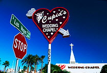 Wedding Chapel sign on the Strip, Las Vegas, Nevada, USA