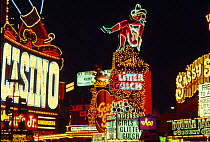 Fremont Street Casino neon board Las Vegas, Nevada, USA
