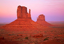 The 'Mittens' at sunset Monument Valley Navajo Tribal Park, Arizona, USA