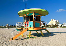 Lifeguard Station on South Beach, Miami, Florida, USA