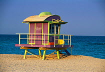 Lifeguard Station on South Beach, Miami, Florida, USA
