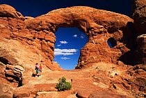 Tourists at North Window, Arches NP, Utah, USA