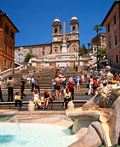Spanish Steps on Piazza di Spanga and Scalinata della Trinita del Monti, Rome, Italy