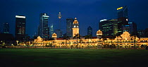 Merdaka Square at dusk - Sultan Abdul Samad Building Petonas Towers, Kuala Lumpur Malaysia