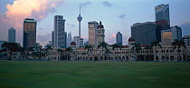 Merdaka Square with Sultan Abdul Samad Building, Petonas Towers, Kuala Lumpur Malaysia