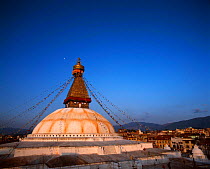 Bodhnath Stupa with Prayer Flags, Kathmandu, Nepal