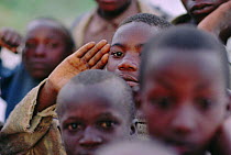 Rwandan children, Kinigi, Parc des Volcans NP, Rwanda