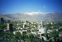 View across Tehran city, with Alborz Mountains in background, Iran, 1998