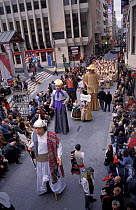Festival of the Magdalena, procession of giants, Castillon, Spain