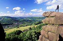 View from Black rocks over Cromford and Matlock, Derbyshire, UK
